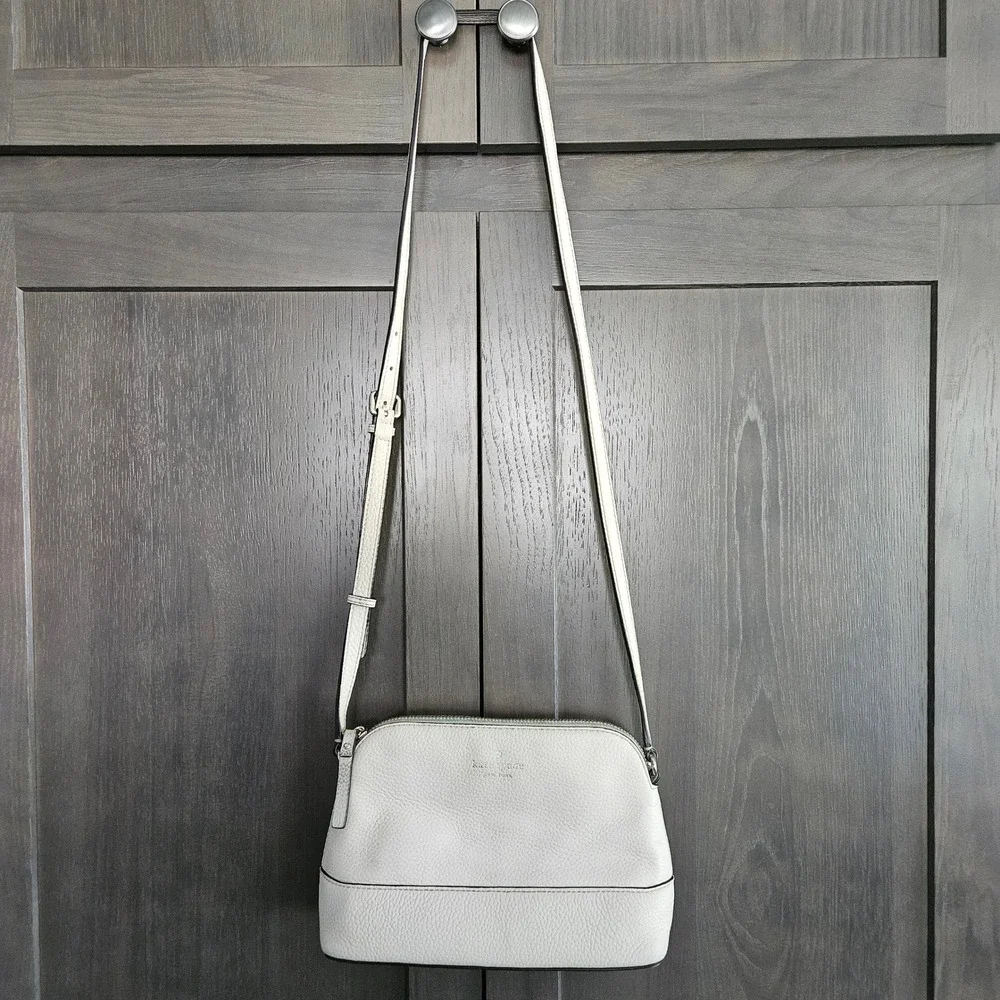 Kate Spade Hanna Southport Ave Crossbody Bag Beige Pebbled Leather WKRU7110